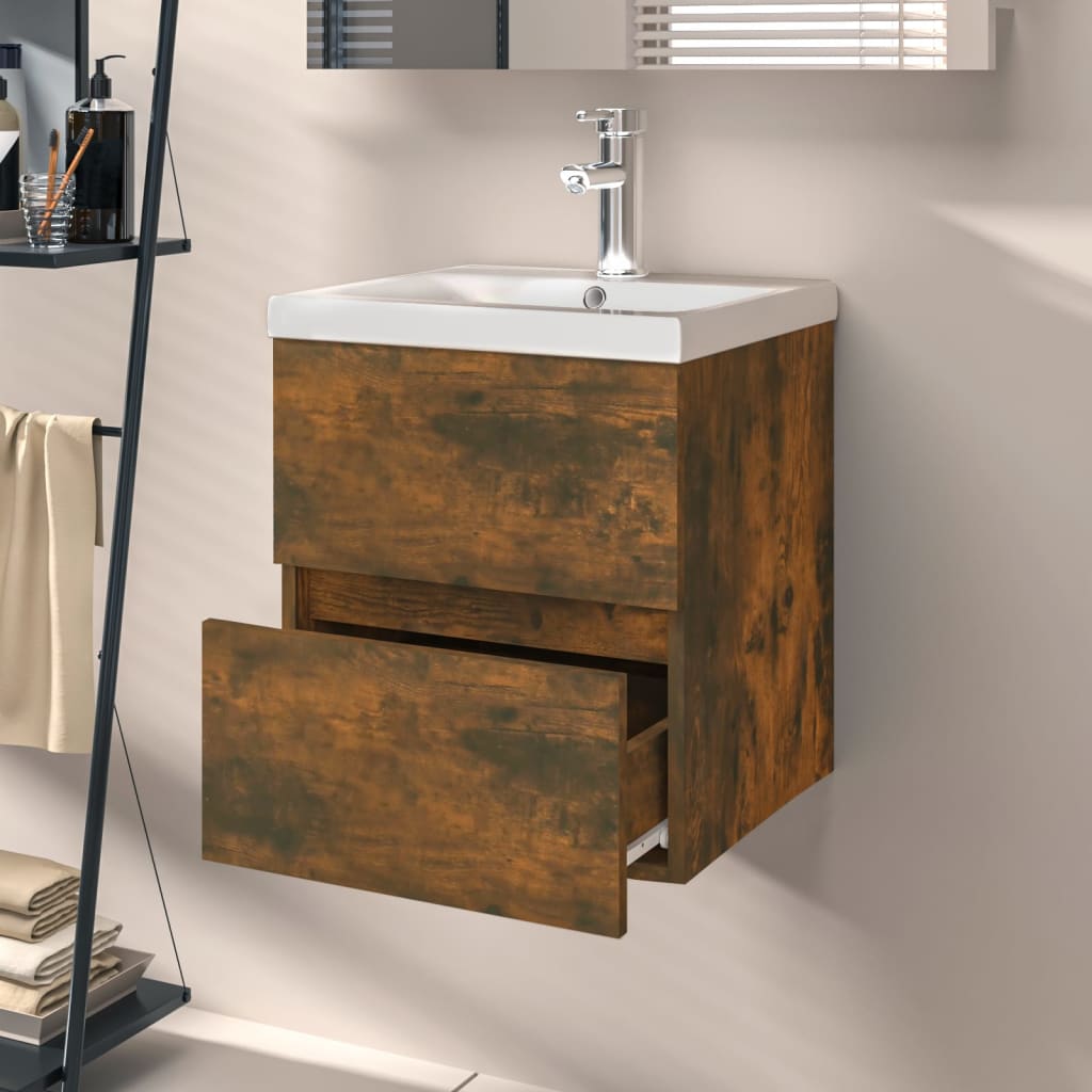 Servantskap røkt eik 41x38,5x45 cm konstruert tre
