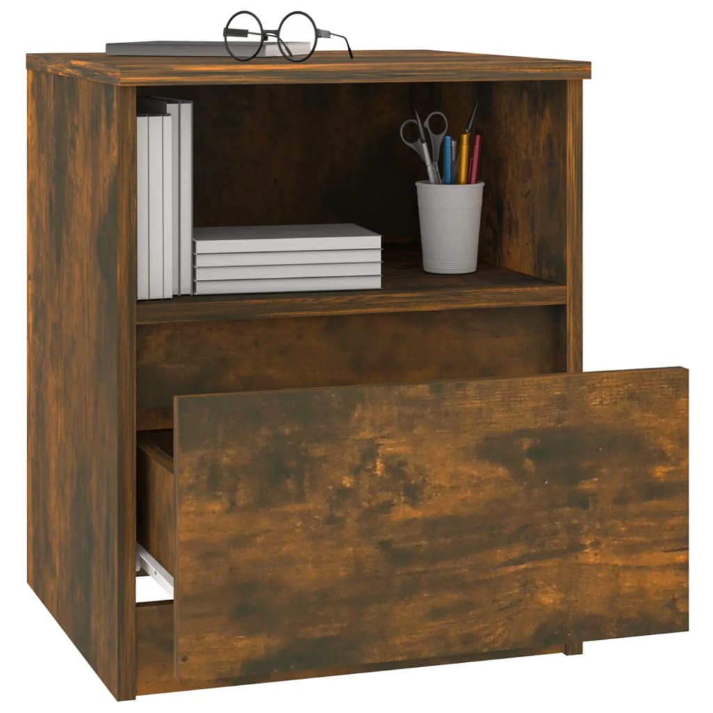Nattbord 2 stk røkt eik 40x40x50 cm konstruert tre