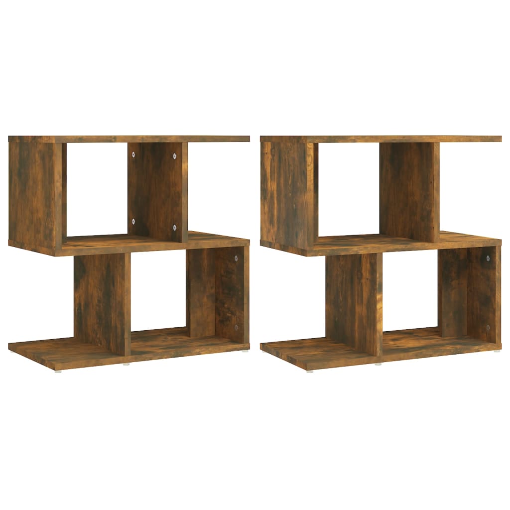 Nattbord 2 stk røkt eik 50x30x51,5 cm konstruert tre
