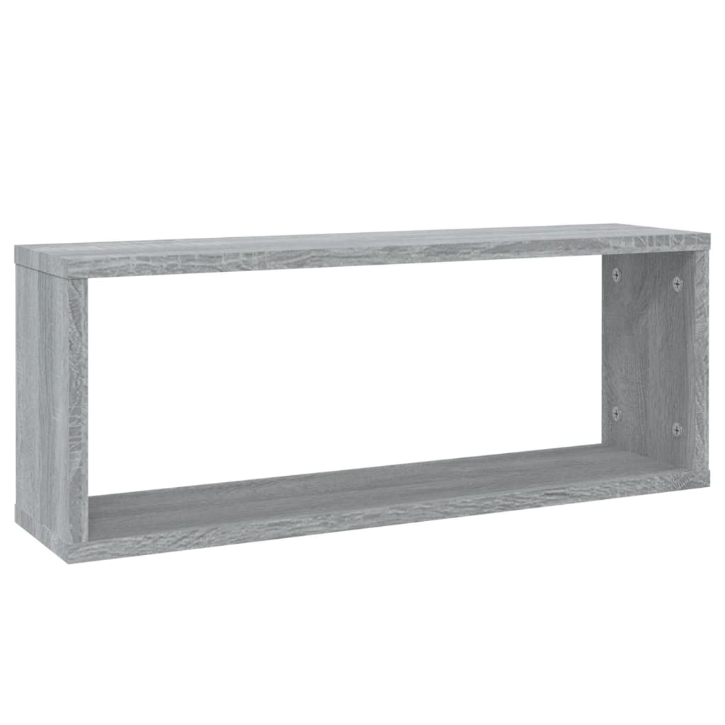 Vegghyller kube 2 stk grå sonoma 60x15x23 cm konstruert tre