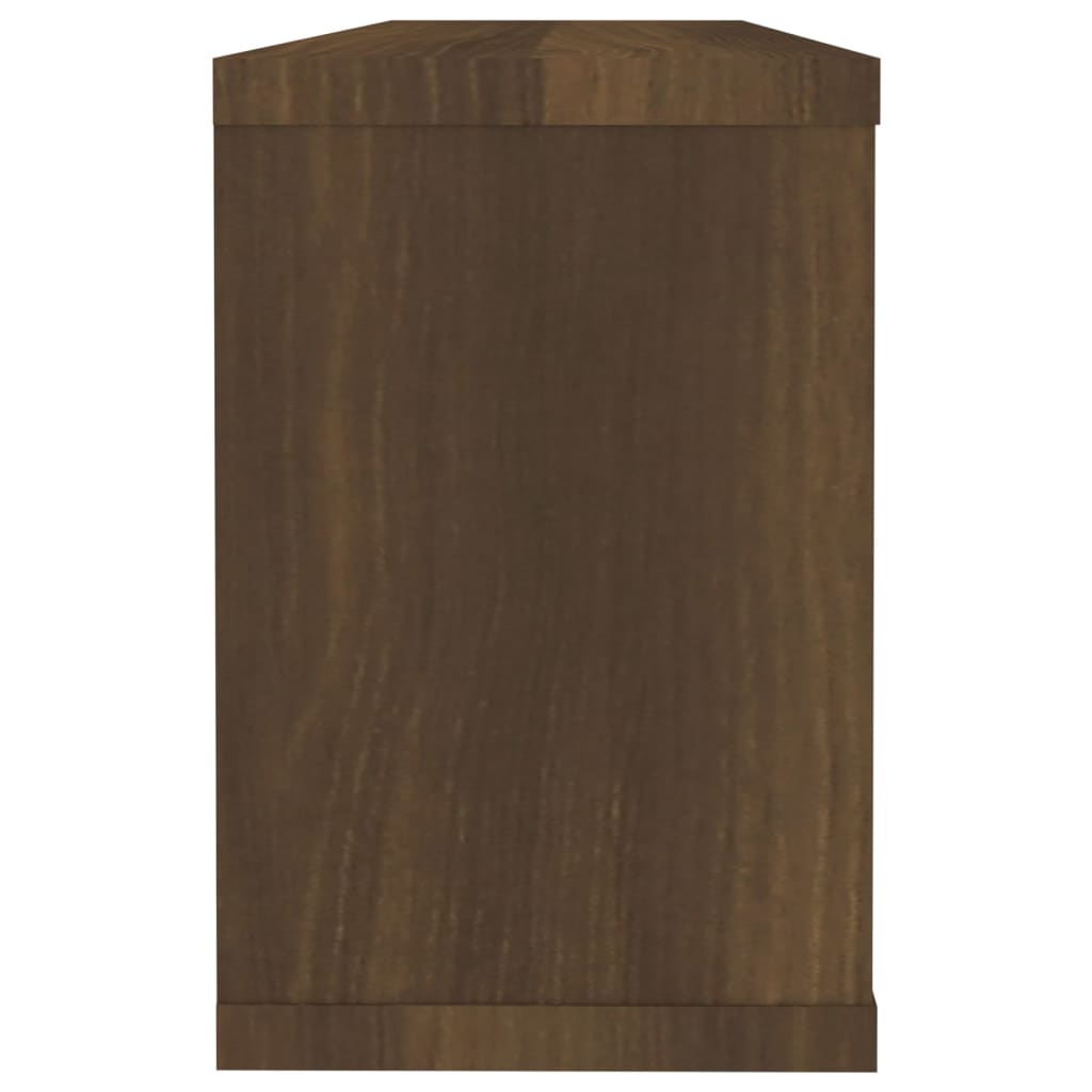Vegghyller kube 2 stk brun eik 60x15x23 cm konstruert tre