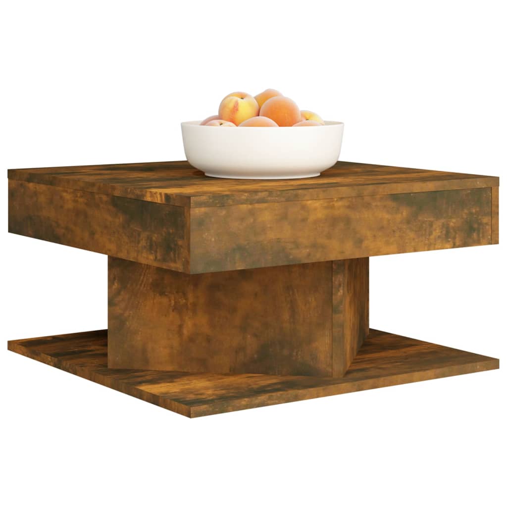 Salongbord røkt eik 57x57x30 cm konstruert tre