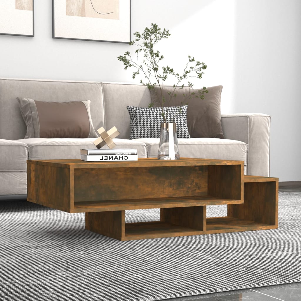 Salongbord røkt eik 105x55x32 cm konstruert tre
