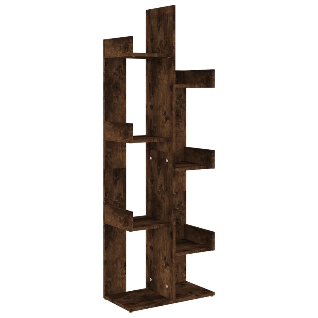 Bokhylle 48x25,5x140 cm røkt eik konstruert tre