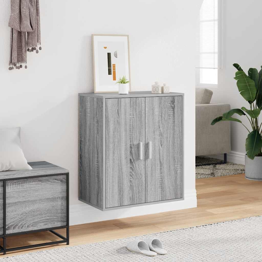 Skohylle grå sonoma 60x35x70 cm konstruert tre