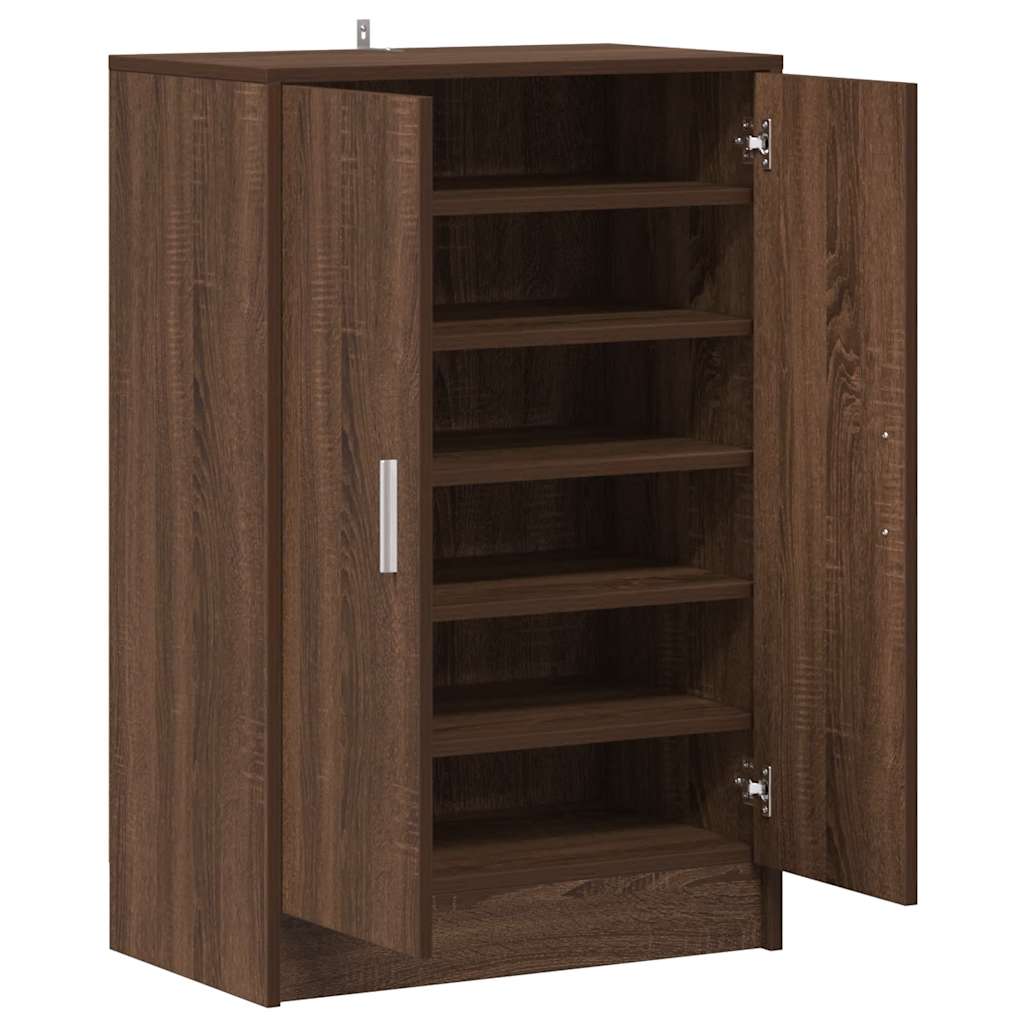 Skohylle brun eik 60x35x92 cm konstruert tre