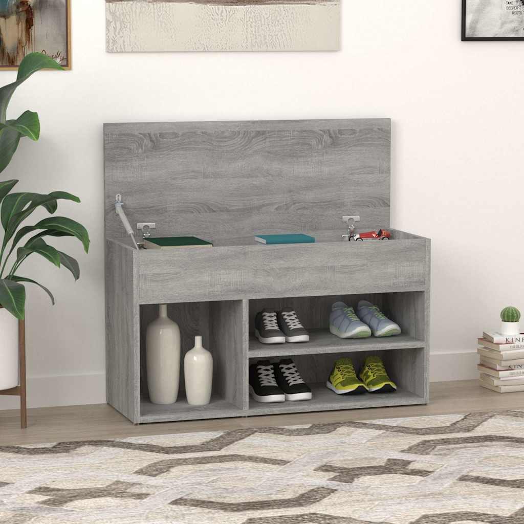 Skobenk grå sonoma 80x30x45 cm konstruert tre