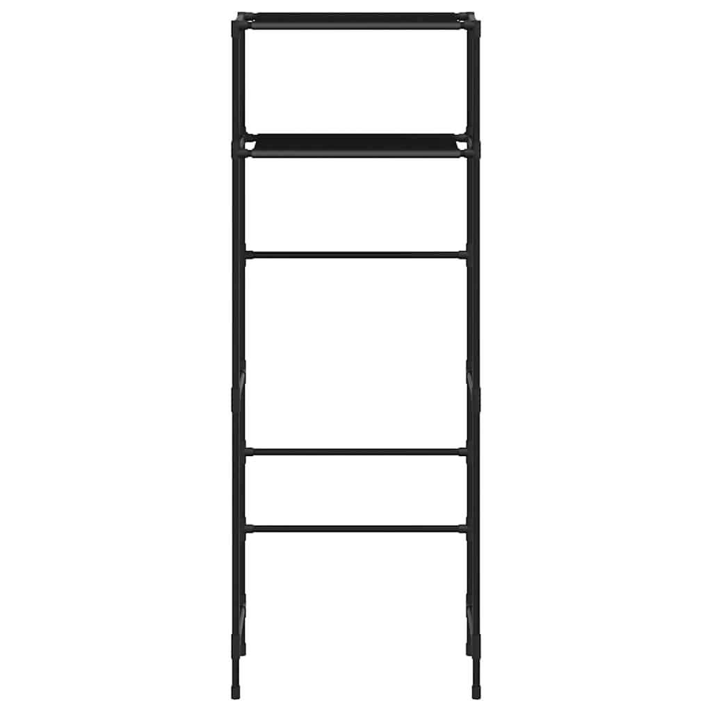 Oppbevaringsstativ 2 hyller toalett svart 53,5x28x143 cm jern