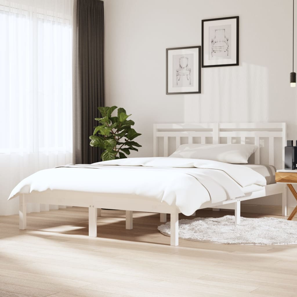 Sengeramme hvit 135x190 cm Double heltre