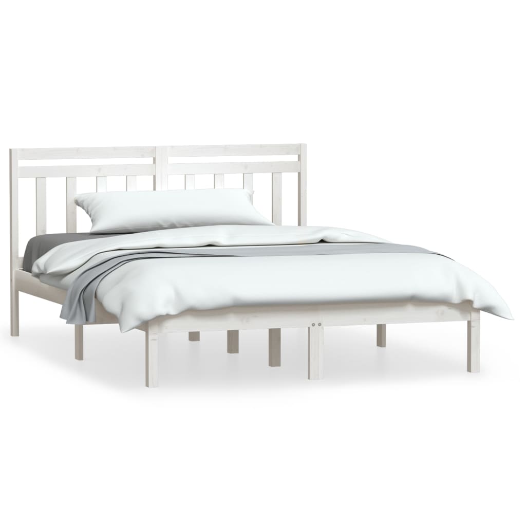 Sengeramme hvit heltre furu 140x200 cm