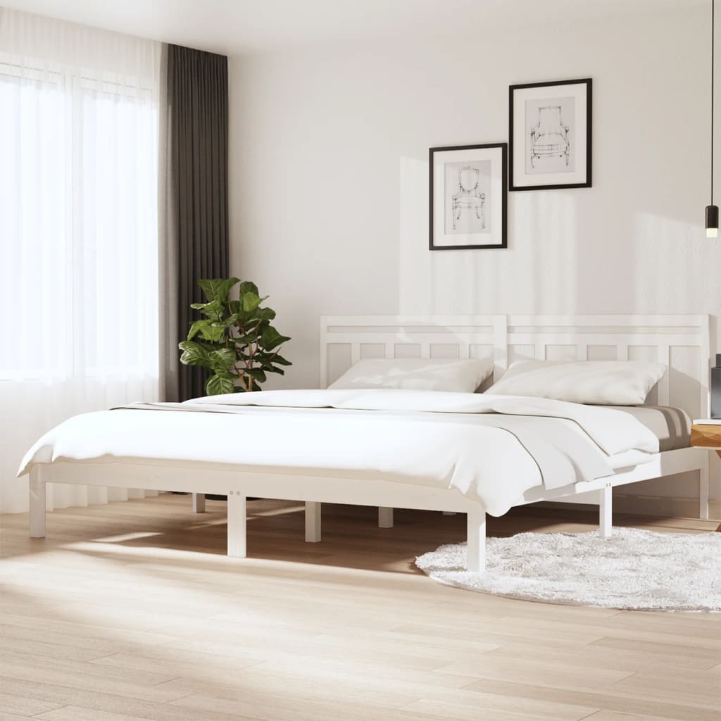 Sengeramme hvit 180x200 cm Super King heltre