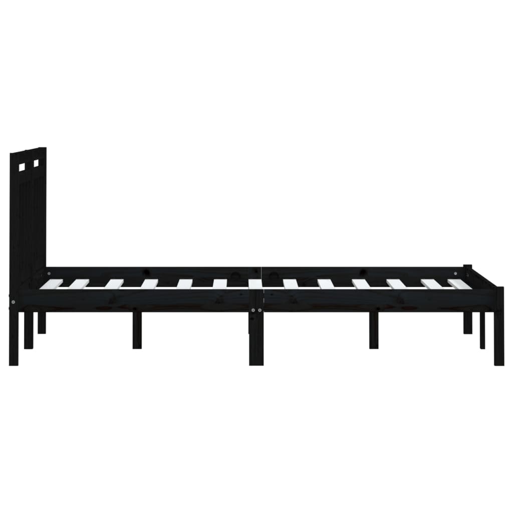 Sengeramme svart heltre furu 200x200 cm