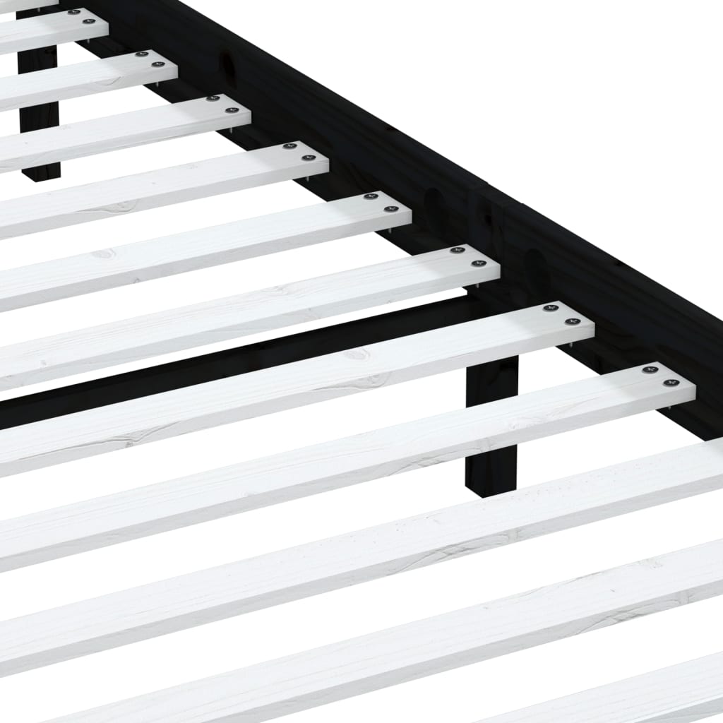 Sengeramme svart heltre furu 200x200 cm