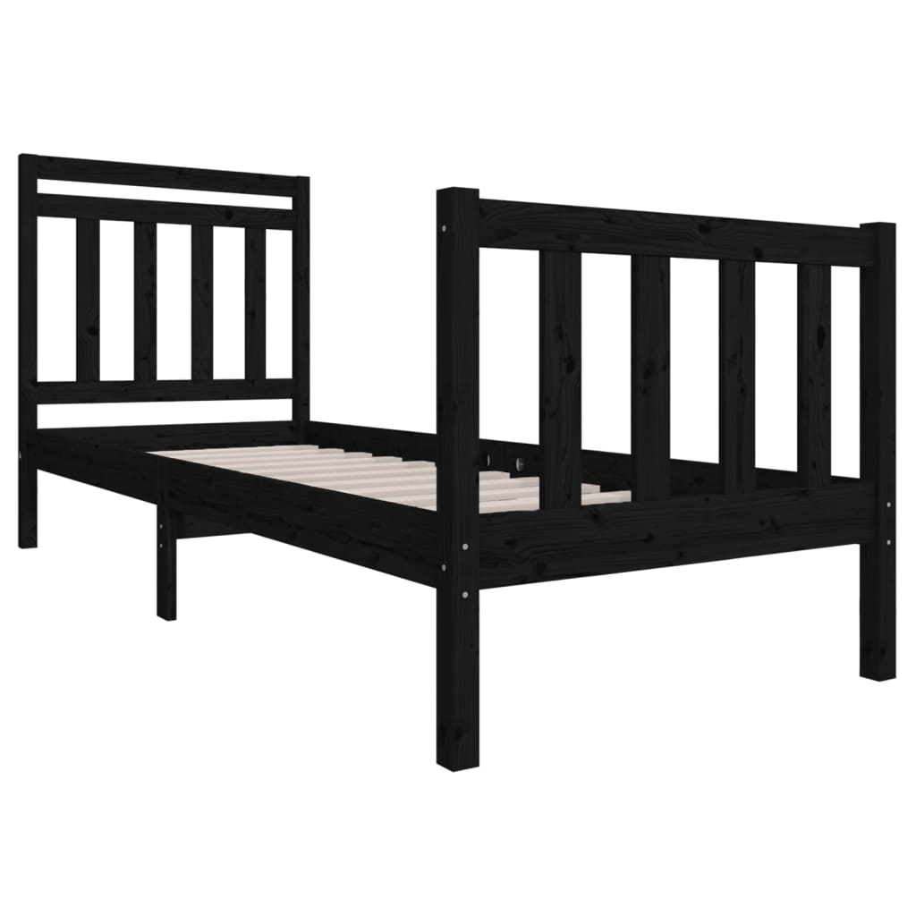 Sengeramme svart 75x190 cm Small Single heltre