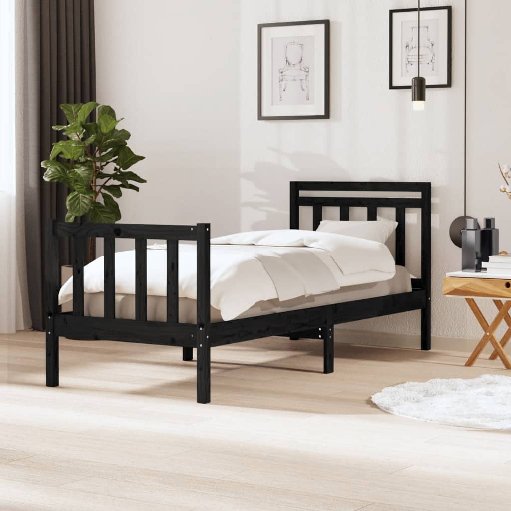 Sengeramme svart 75x190 cm Small Single heltre