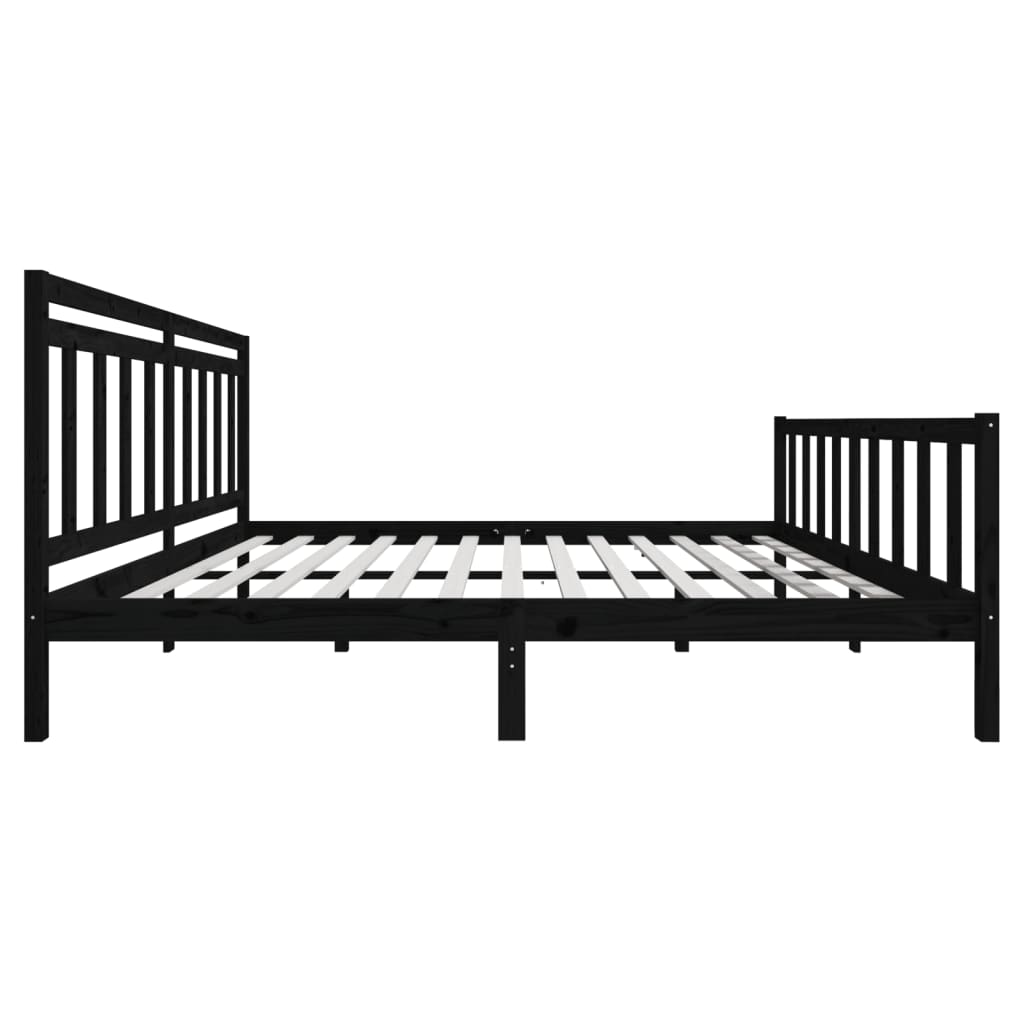 Sengeramme svart heltre 200x200 cm