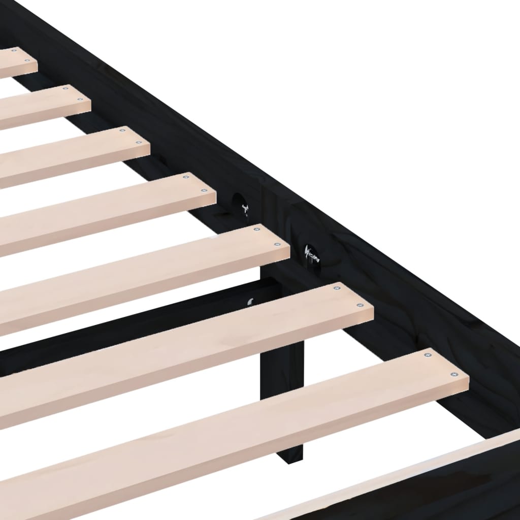 Sengeramme svart heltre 200x200 cm