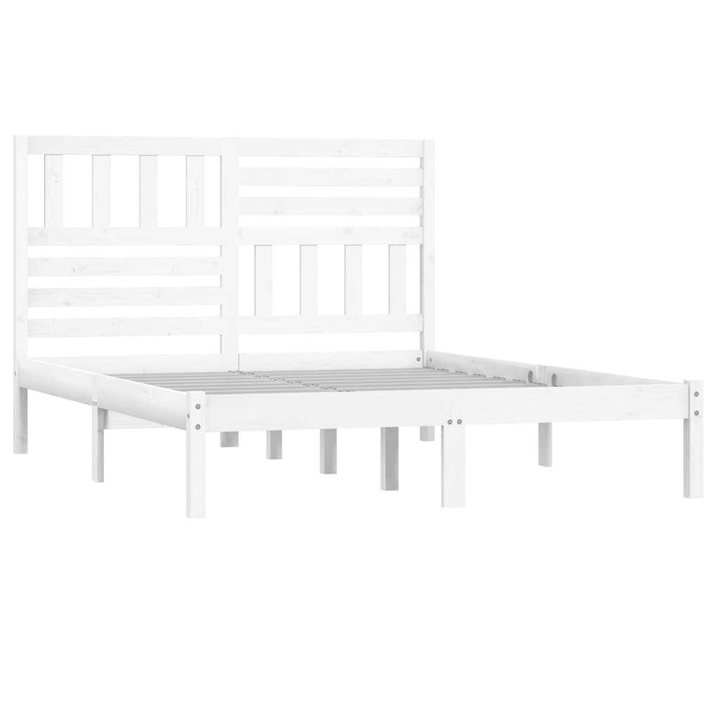 Sengeramme hvit heltre furu 140x190 cm