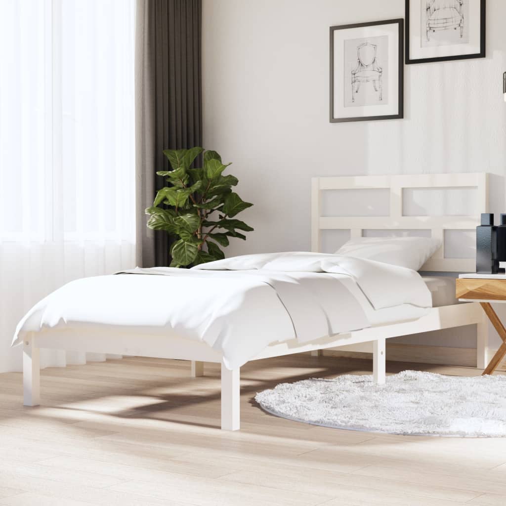 Sengeramme hvit 90x190 cm Single heltre