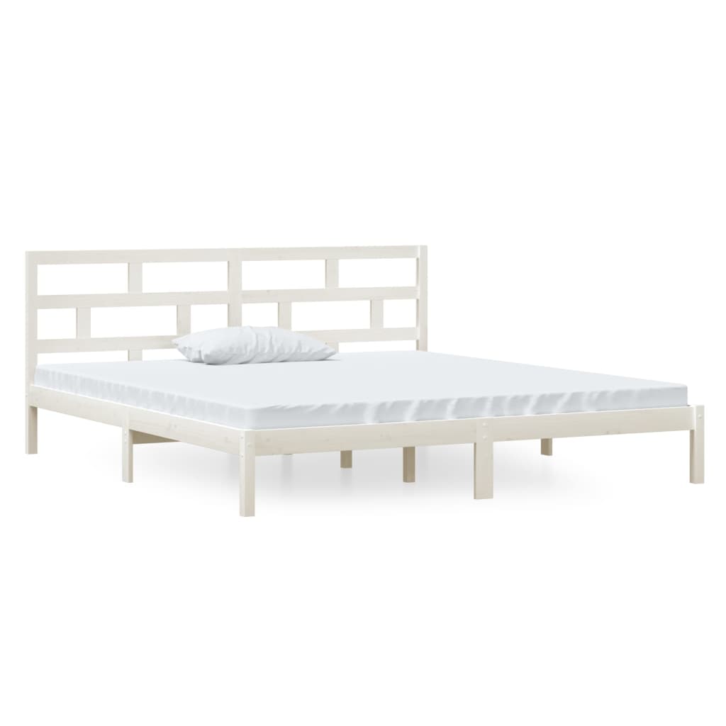 Sengeramme hvit heltre furu 140x190 cm