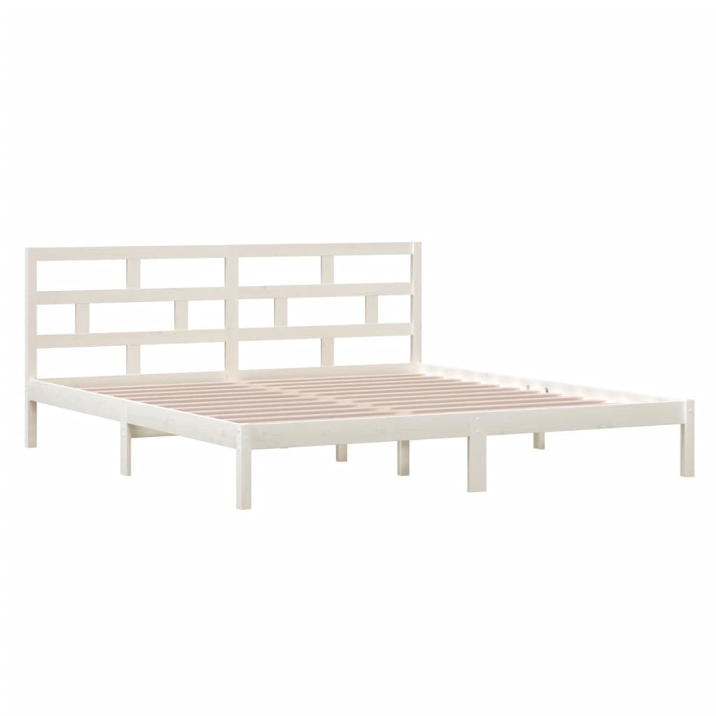 Sengeramme hvit heltre furu 140x190 cm