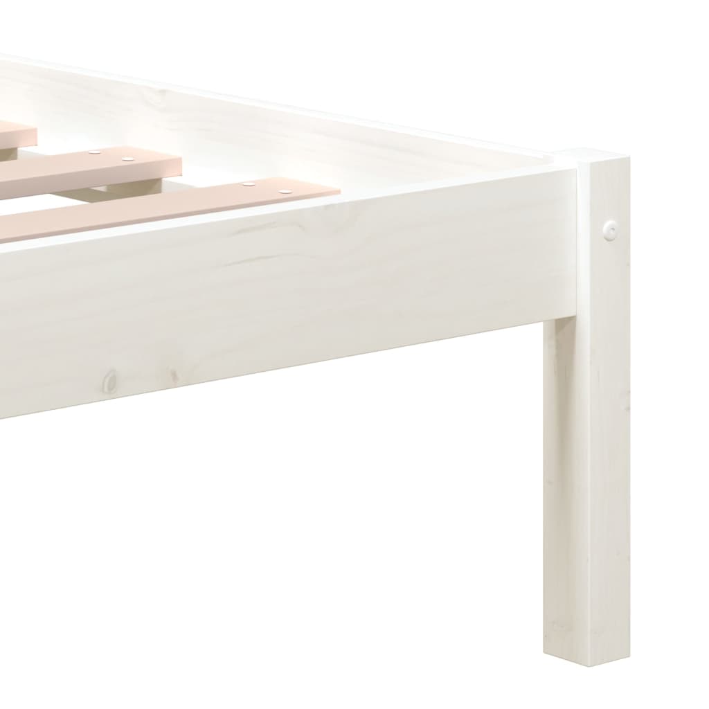 Sengeramme hvit heltre furu 140x190 cm