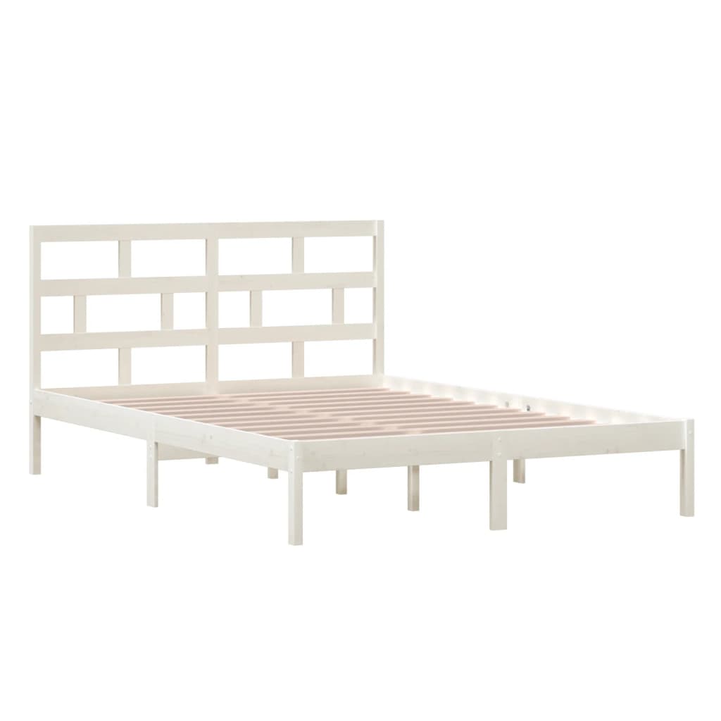Sengeramme hvit heltre furu 140x200 cm