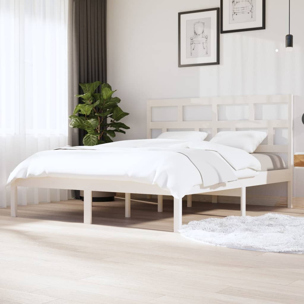 Sengeramme hvit 180x200 cm Super King heltre