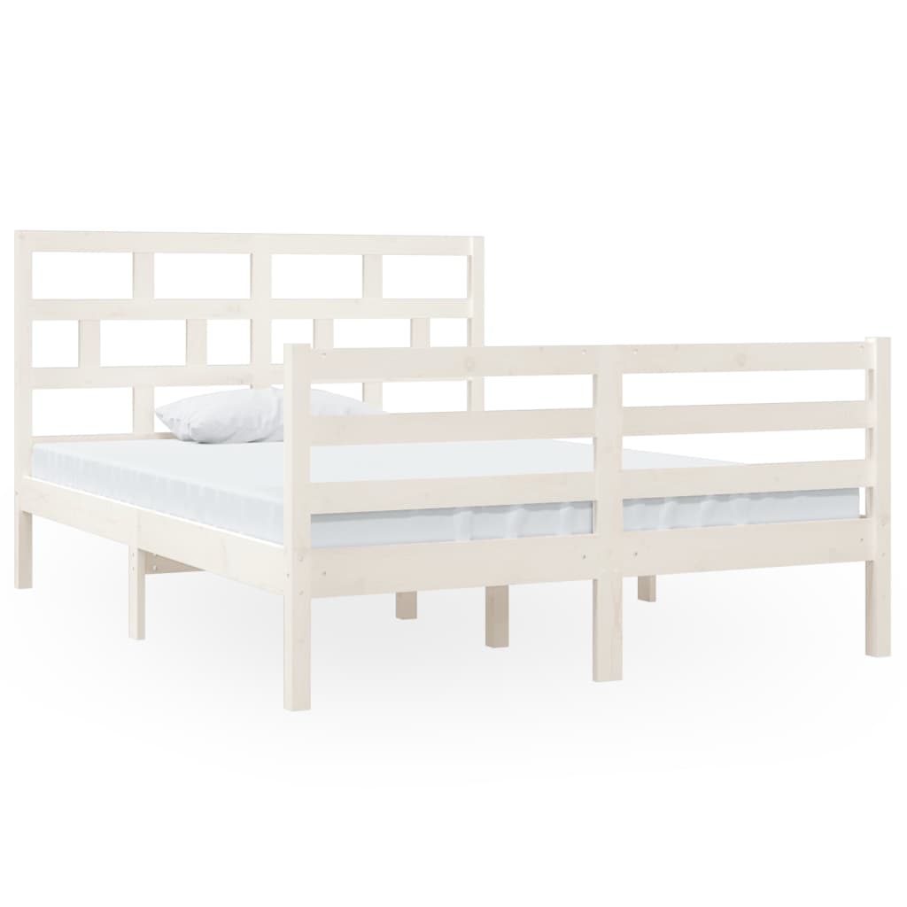 Sengeramme hvit 135x190 cm Double heltre