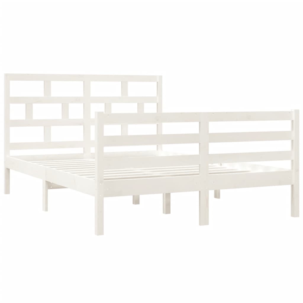 Sengeramme hvit 135x190 cm Double heltre