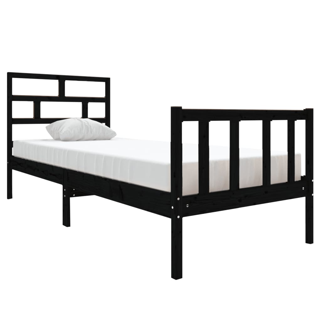 Sengeramme svart heltre furu 75x190 cm Small Single