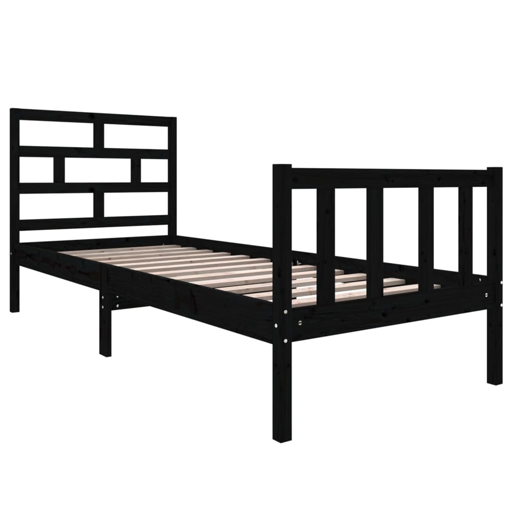 Sengeramme svart heltre furu 75x190 cm Small Single