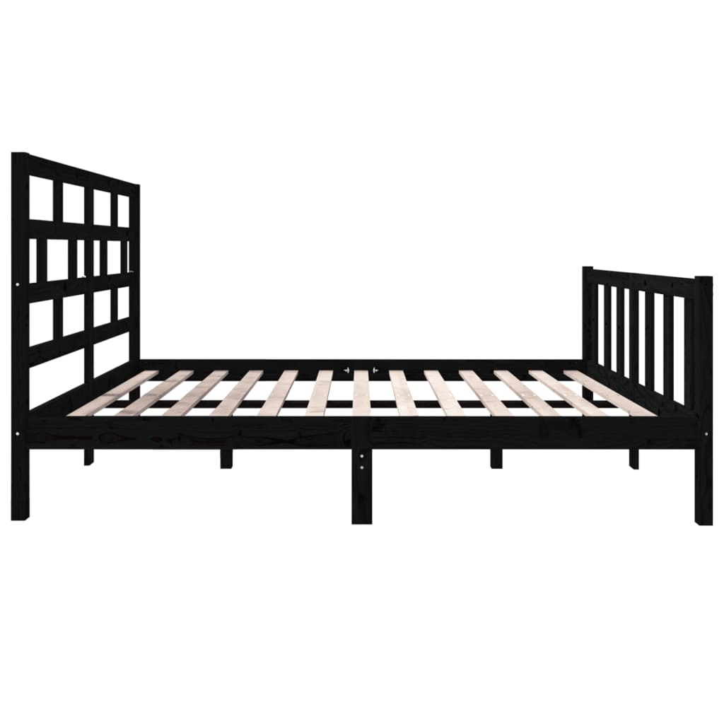Sengeramme svart heltre furu 135x190 cm Double
