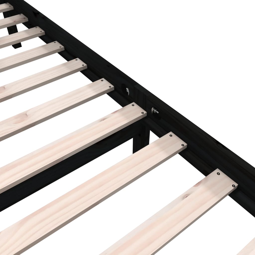 Sengeramme svart heltre furu 135x190 cm Double