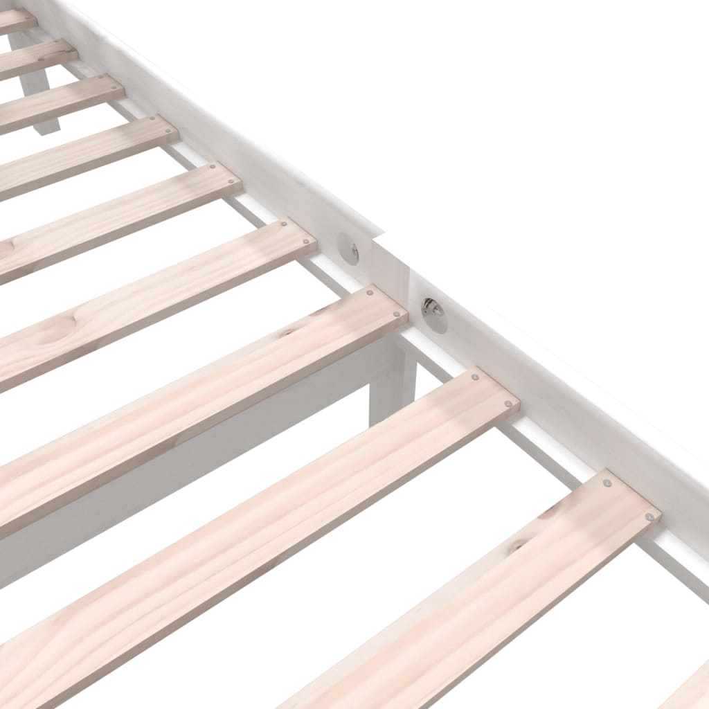 Sengeramme hvit heltre furu 140x190 cm