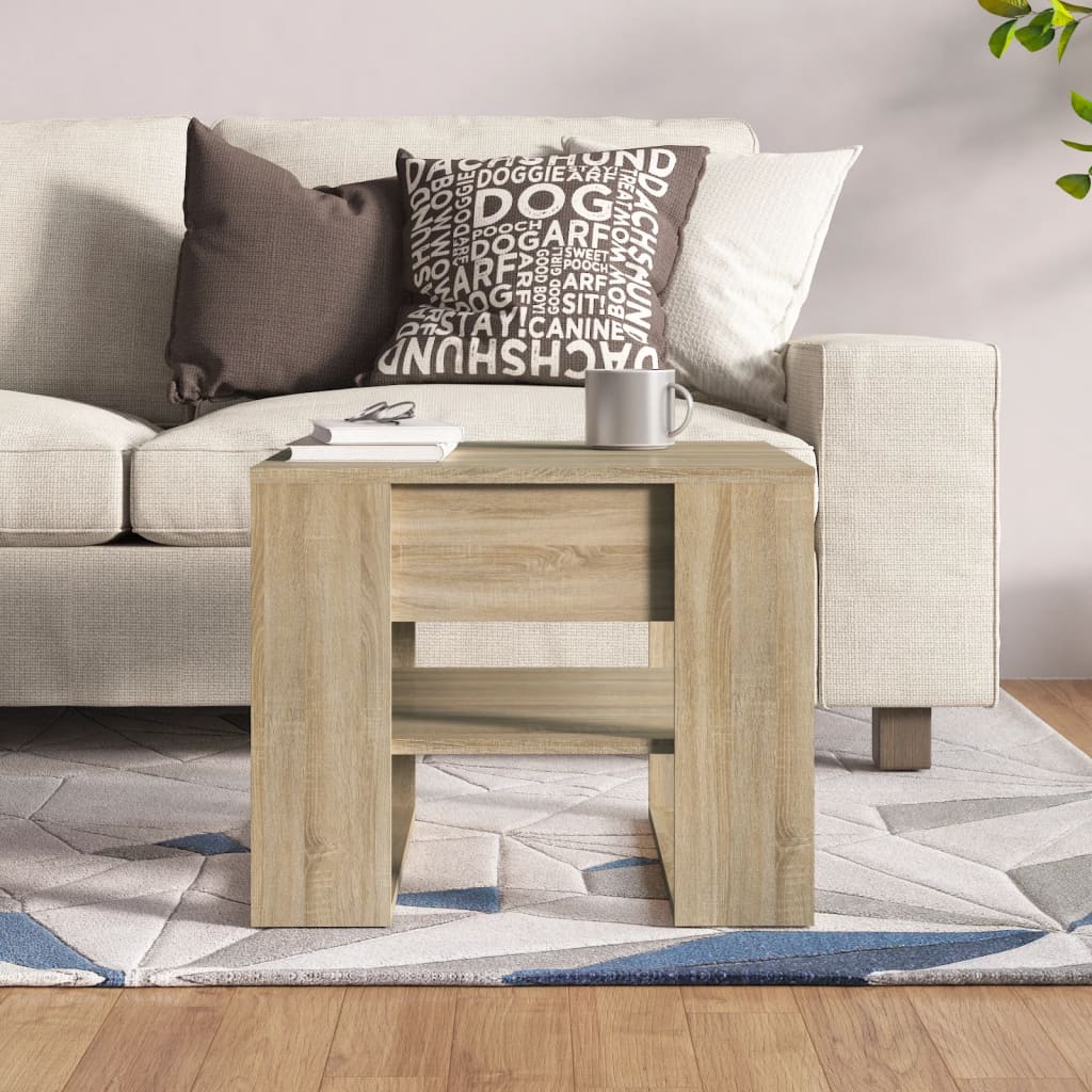 Salongbord sonoma eik 55,5x55x45 cm konstruert tre