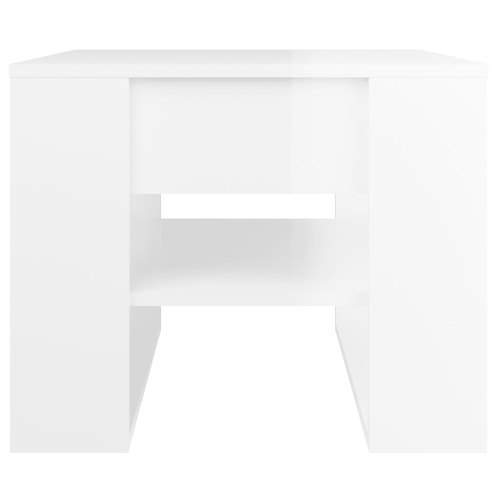 Salongbord høyglans hvit 55,5x55x45 cm konstruert tre