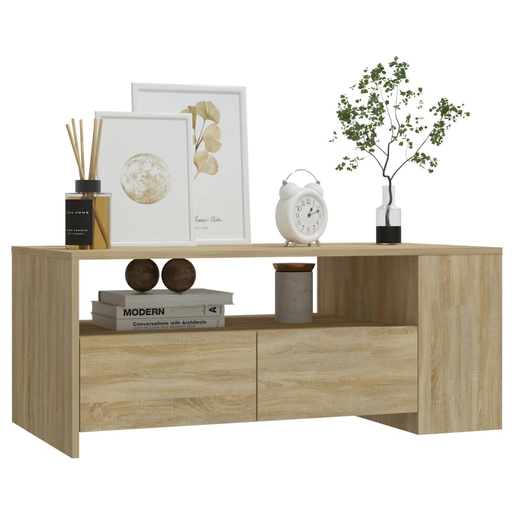 Salongbord sonoma eik 102x55x42 cm konstruert tre
