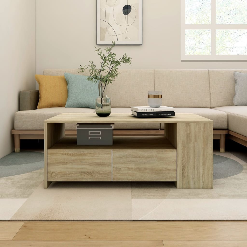 Salongbord sonoma eik 102x55x42 cm konstruert tre