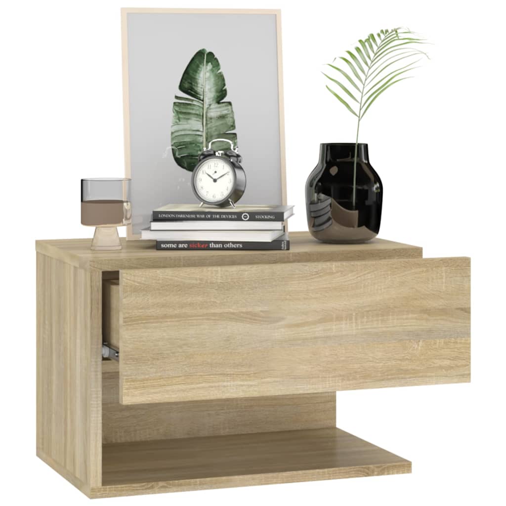Veggmontert nattbord sonoma oak