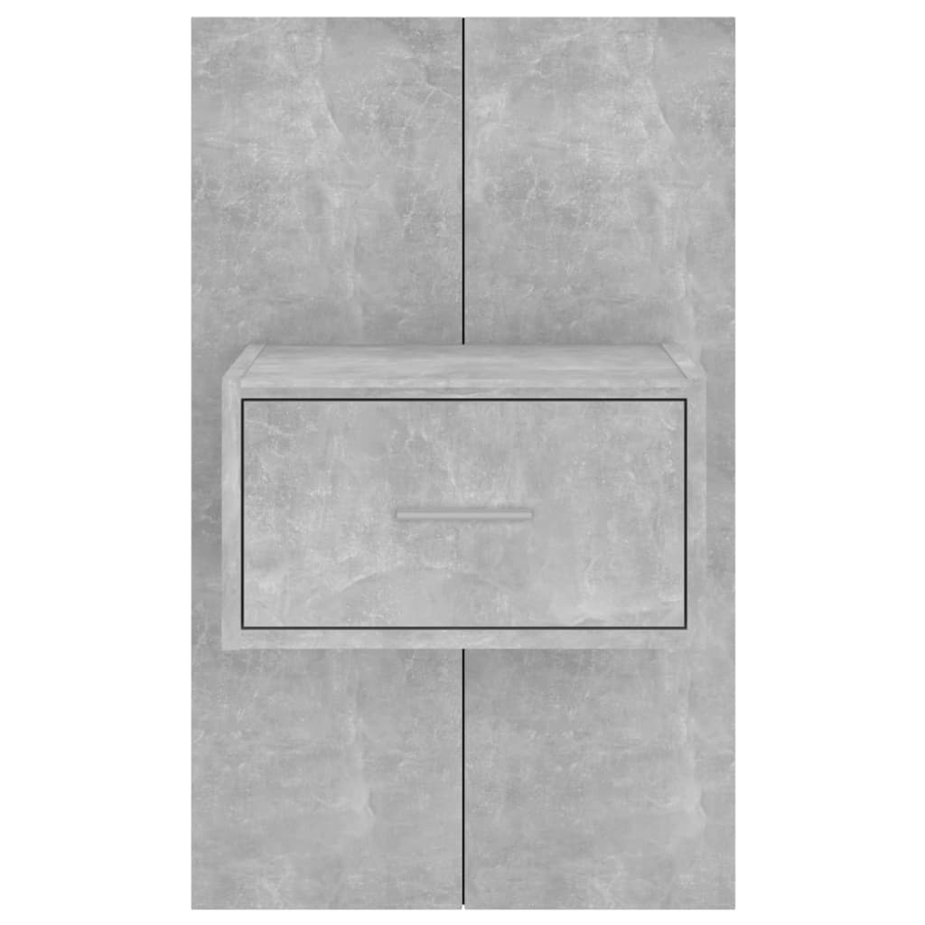 Veggmonterte nattbord 2 stk betonggrå