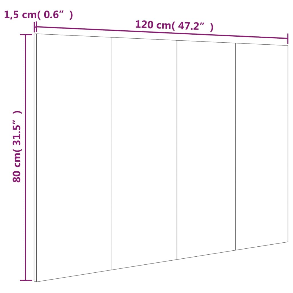 Sengegavl betonggrå 120x1,5x80 cm konstruert tre