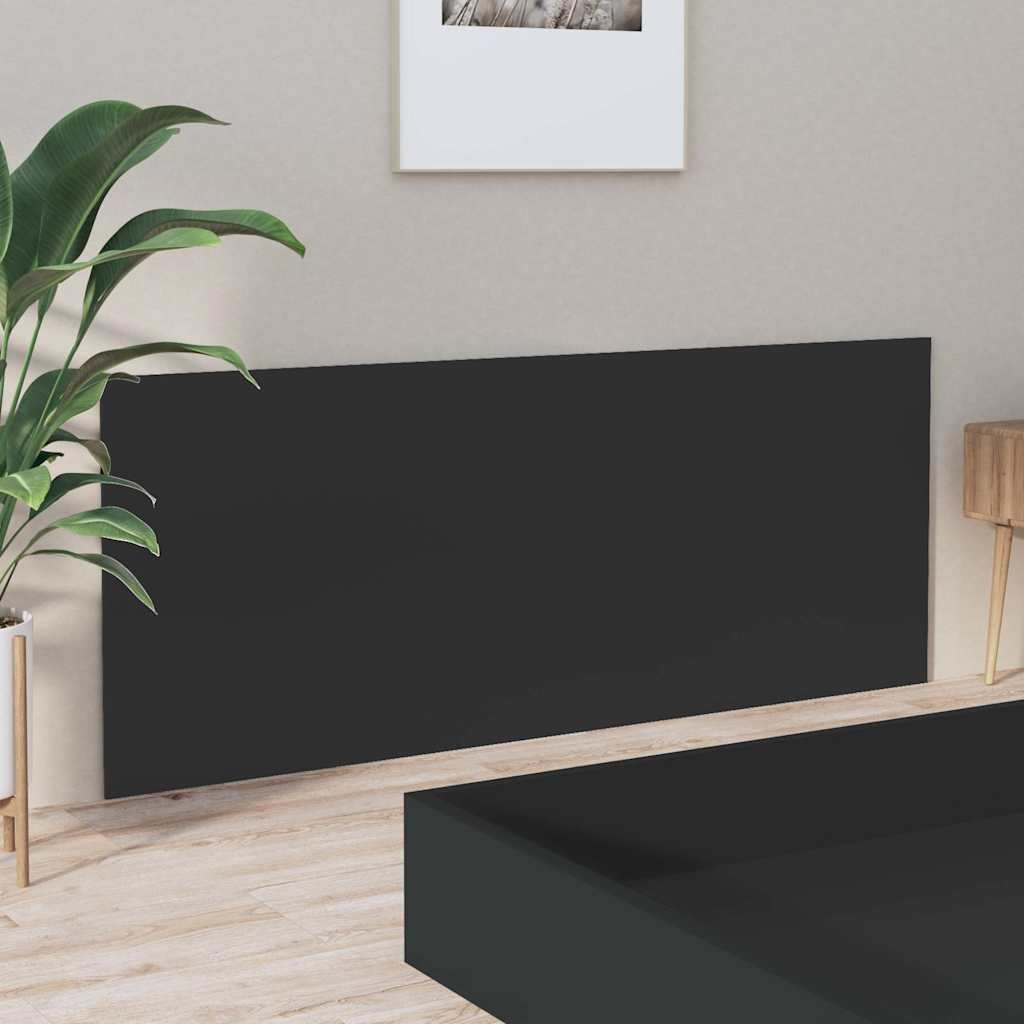 Sengegavl svart 200x1,5x80 cm konstruert tre