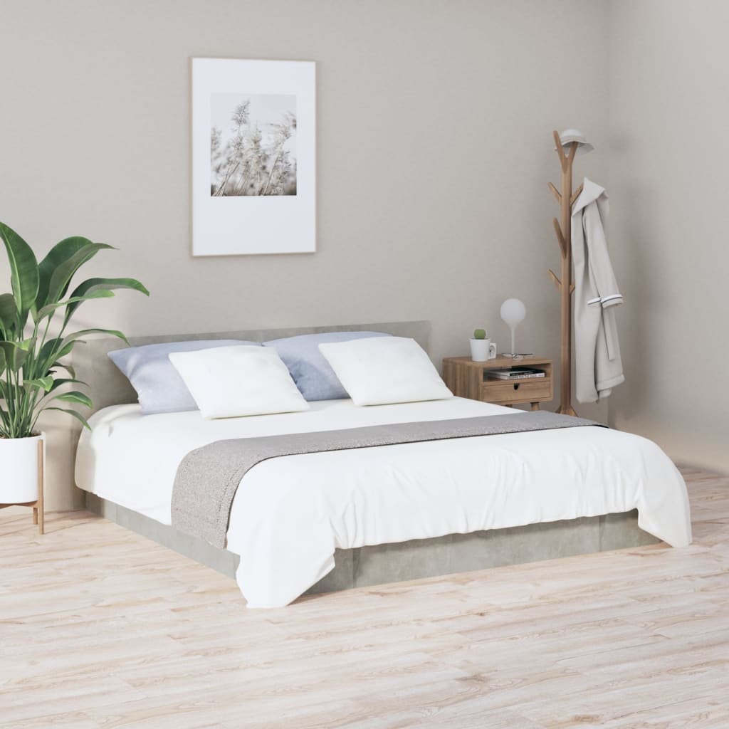 Sengegavl betonggrå 200x1,5x80 cm konstruert tre