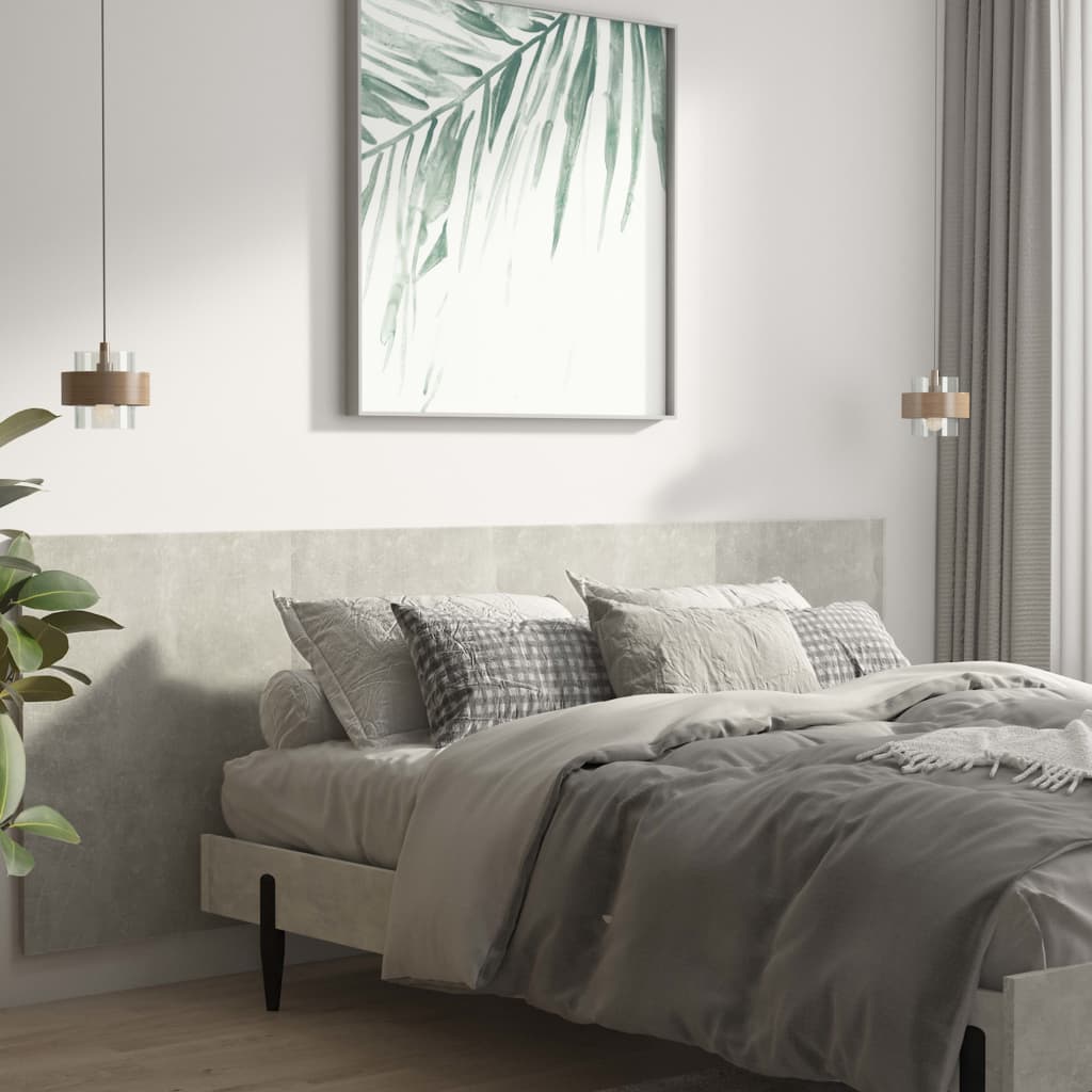 Vegghengt sengegavl betonggrå 240x1,5x80 cm konstruert tre