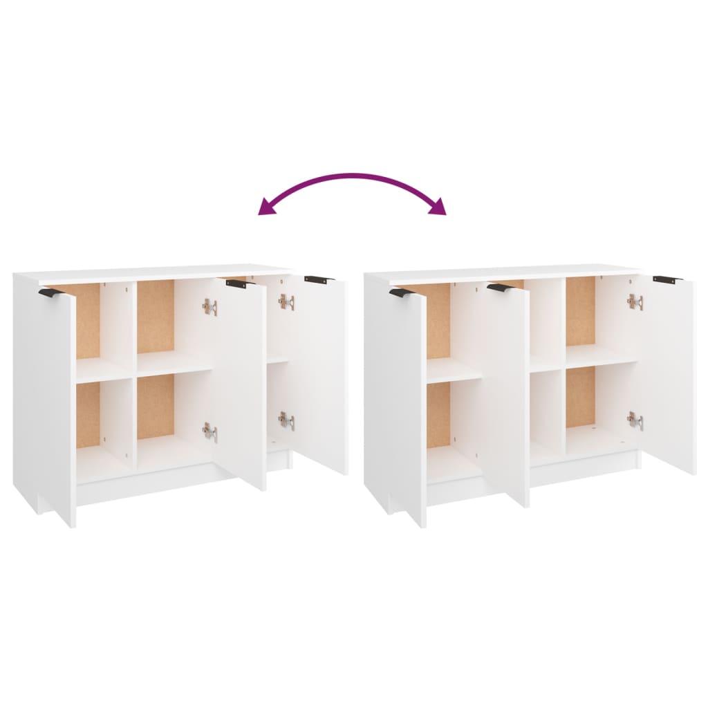 Skjenk hvit 90,5x30x70 cm konstruert tre