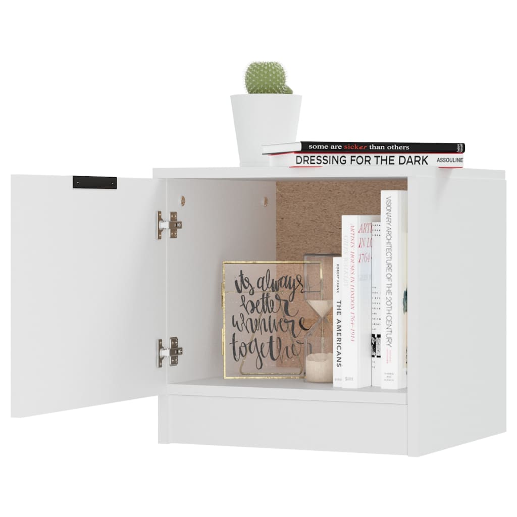 Nattbord 2 stk hvit 40x39x40 cm