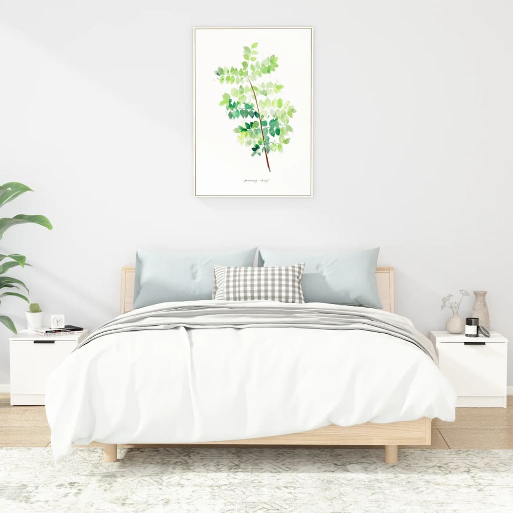 Nattbord 2 stk hvit 40x39x40 cm