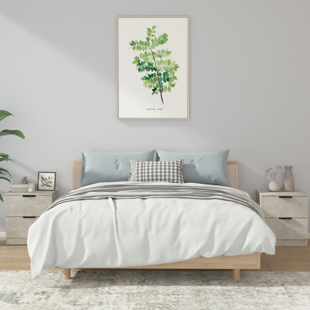 Nattbord 2 stk betonggrå konstruert tre