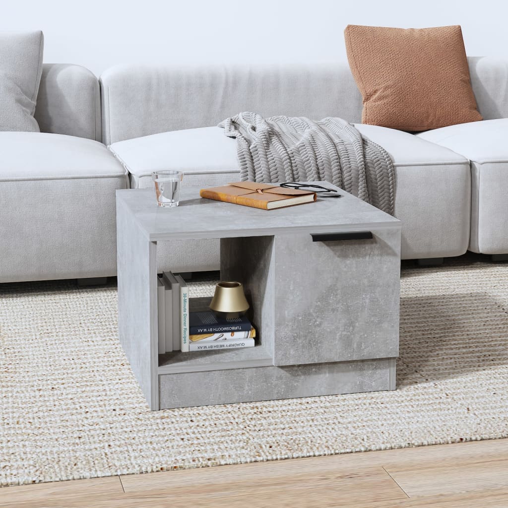 Salongbord betonggrå 50x50x36 cm konstruert tre